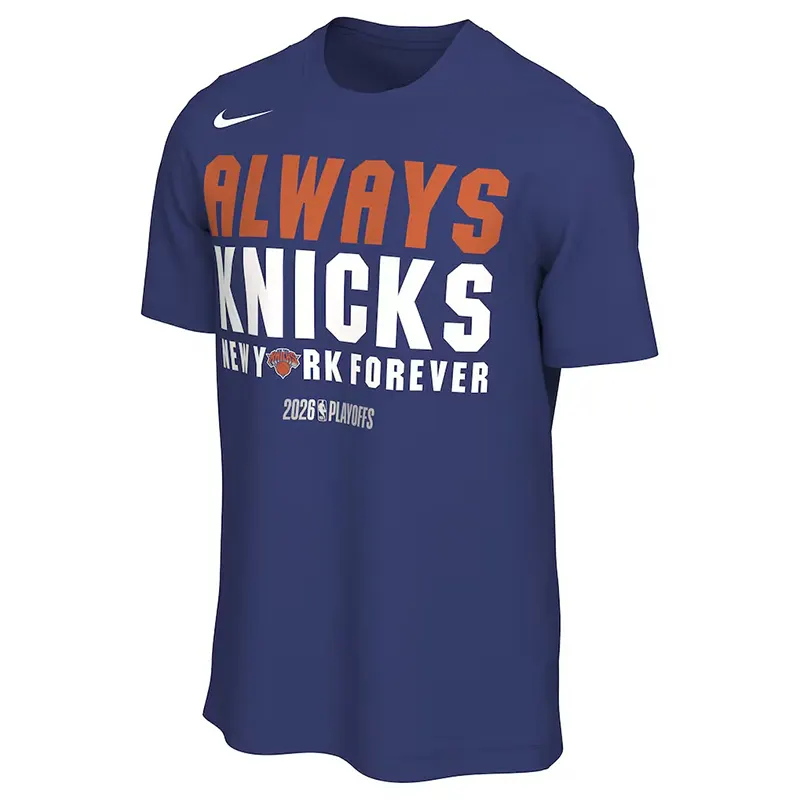 Unisex Nike Adult Mens Blue New York Knicks 2026 NBA Playoffs Mantra T-Shirt - Image 2