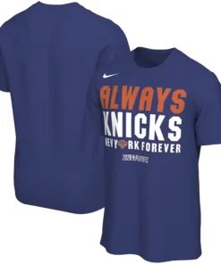 Unisex Nike Adult Mens Blue New York Knicks 2026 NBA Playoffs Mantra T-Shirt