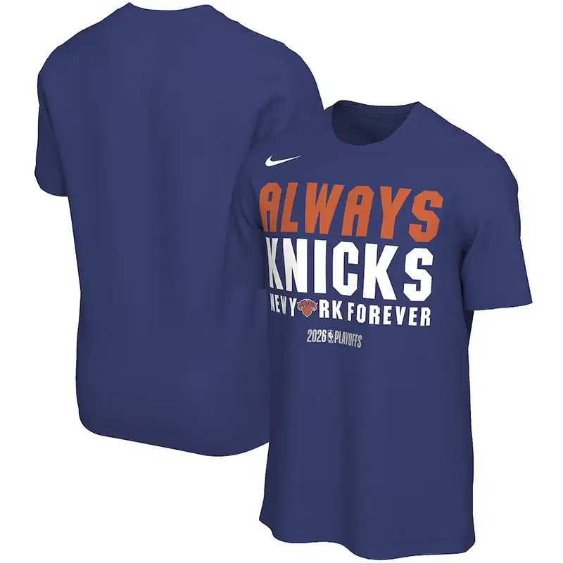 Unisex Nike Adult Mens Blue New York Knicks 2026 NBA Playoffs Mantra T-Shirt