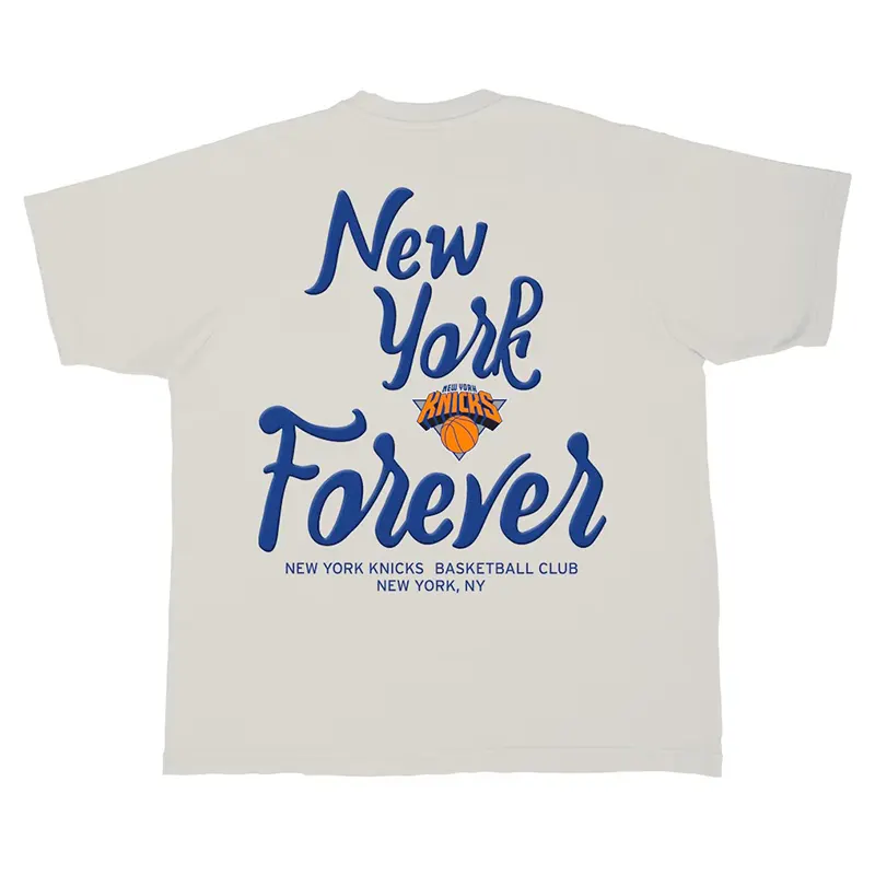 Unisex Stadium Essentials Women's Cream New York Knicks Local Barfly Urban T-Shirt - Image 3
