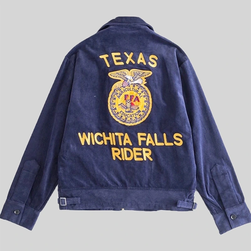 Vintage FFA American Blue Corduroy Jacket - Image 2