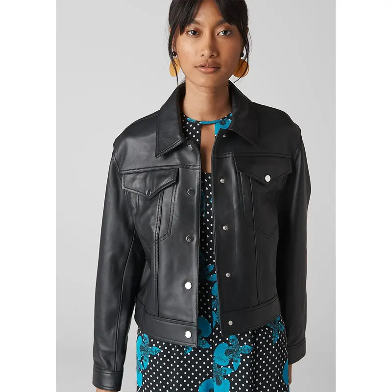 Whistles Leather Jacket - Image 2