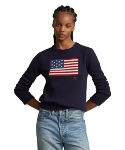 Womens American Flag Sweater