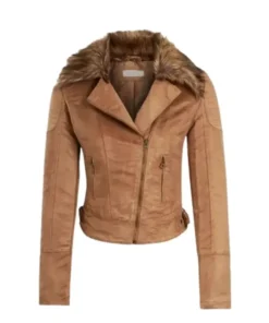Womens Brown Suede Leather Jacket