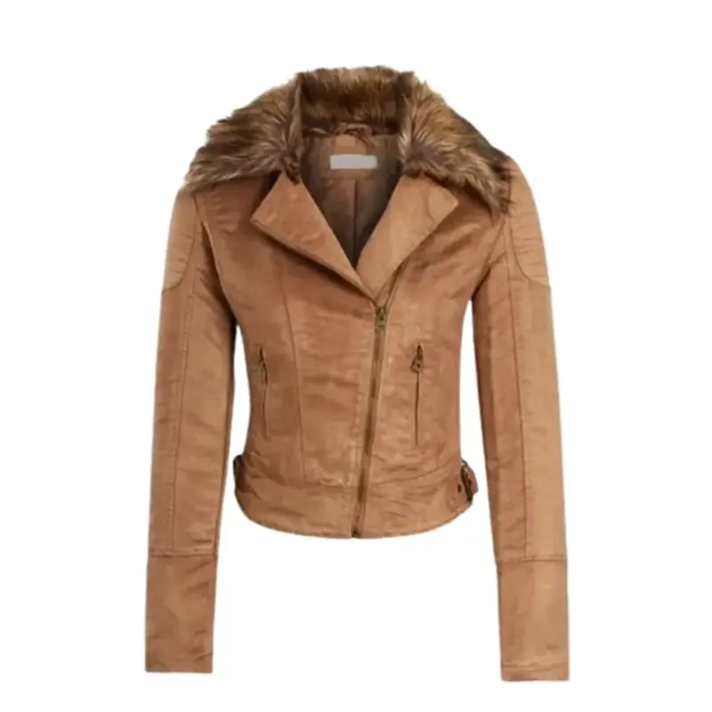 Womens Brown Suede Leather Jacket
