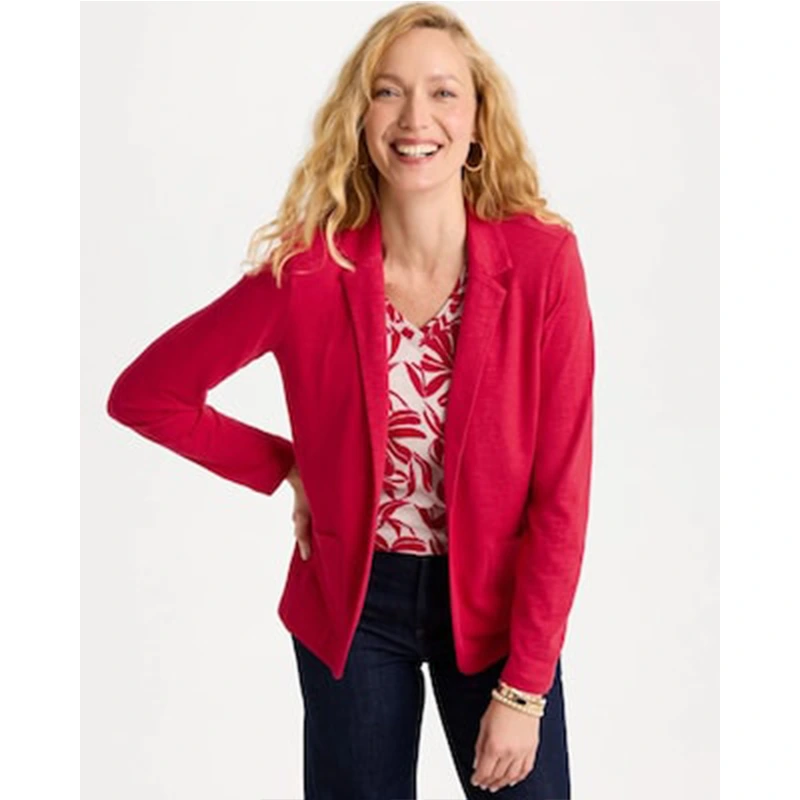 Women's Chico's Jackets & Coats Chico's Nwt Slub Knit Blazer Cotton - Image 4
