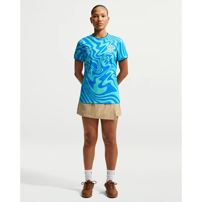 Women's Nike Brazil Pre-Match Short-Sleeve Top - Image 4