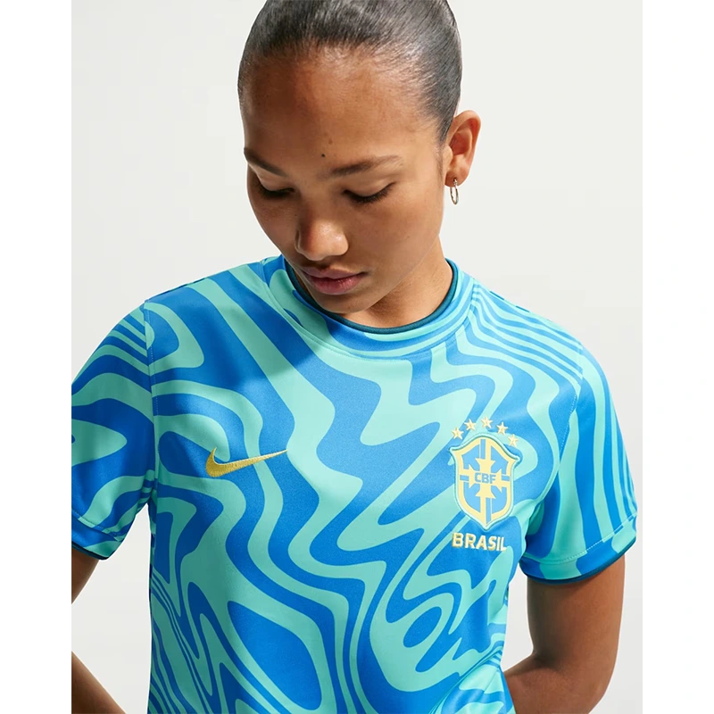 Women's Nike Brazil Pre-Match Short-Sleeve Top - Image 3