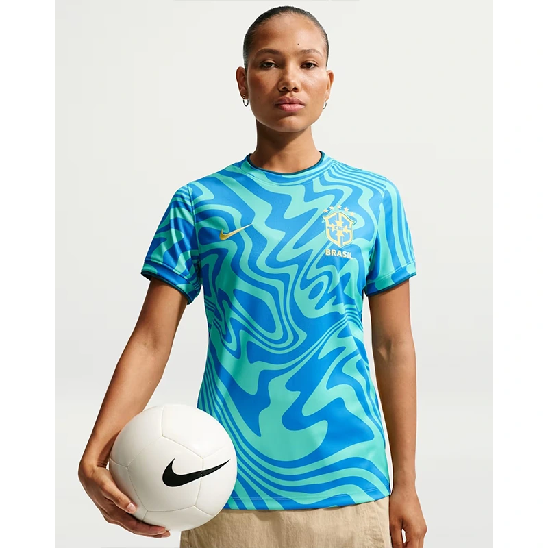 Women's Nike Brazil Pre-Match Short-Sleeve Top