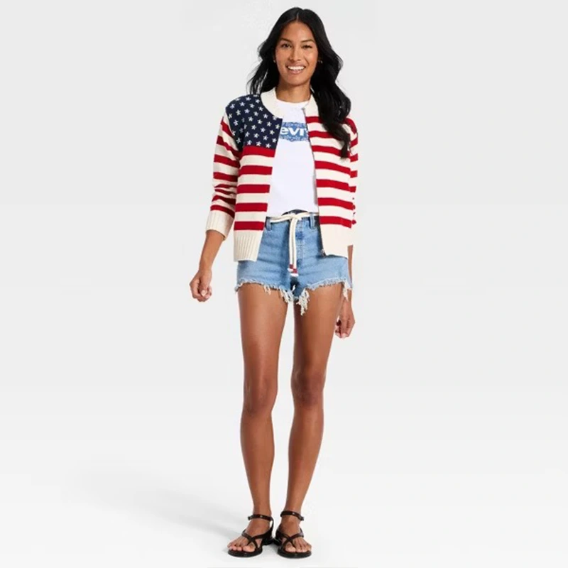 Women's Universal Thread Americana Full Zip Cardigan - Image 4