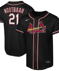Youth St. Louis Cardinals Lars Nootbaar Nike Black Fashion Replica Player Jersey