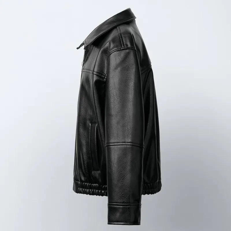 Zara Faux Leather Bomber Jacket - Image 2
