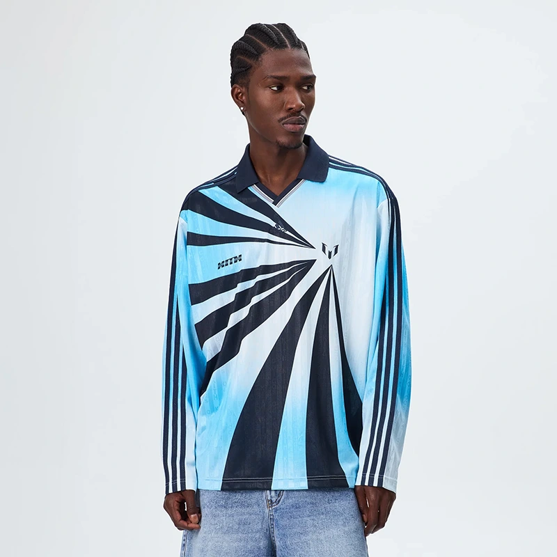 Adidas Kith & Messi Football Blue Goalkeeper Long Sleeve Tee - Image 6