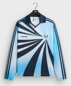 Adidas Kith & Messi Football Blue Goalkeeper Long Sleeve Tee