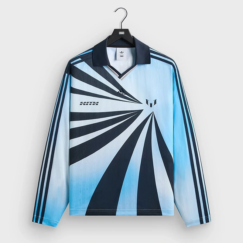 Adidas Kith & Messi Football Blue Goalkeeper Long Sleeve Tee