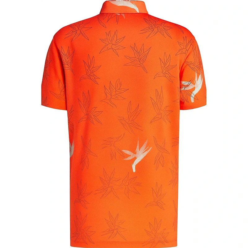 Adidas Men’s Oasis Mesh Orange Polo Shirt - Image 3
