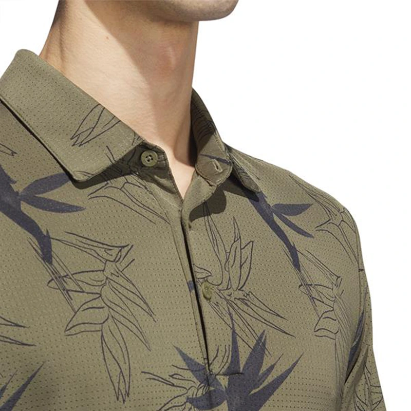Adidas Oasis Mesh Polo Shirt Olive Strata - Image 3