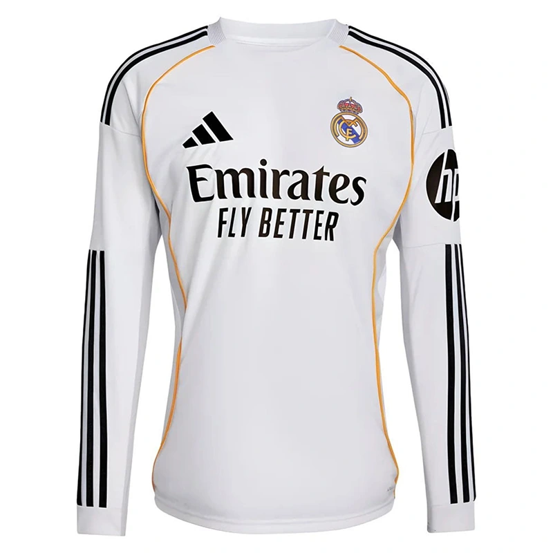 Adidas Real Madrid 25/26 Long Sleeve Home Jersey