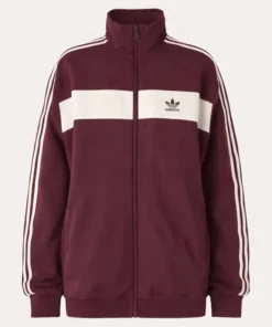 Adidas Retro Fleece Track Burgundy Jacket