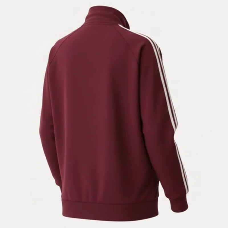 Adidas Retro Fleece Track Burgundy Jacket - Image 2