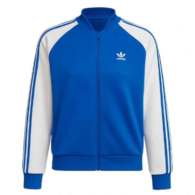 Adidas Three-Stripe Blue And White Track Jacket