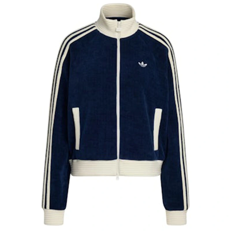 Adidas Women’s Velour Knit Track Top Blue Jacket