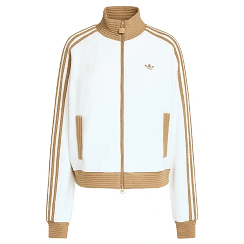 Adidas Women’s Velour Knit Track Top Off White Jacket