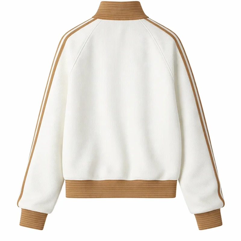 Adidas Women’s Velour Knit Track Top Off White Jacket - Image 2