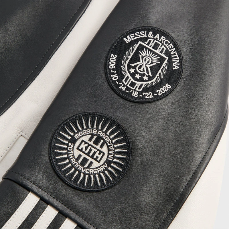 Adidas x Kith & Messi Football Leather Biker Jacket - Image 5