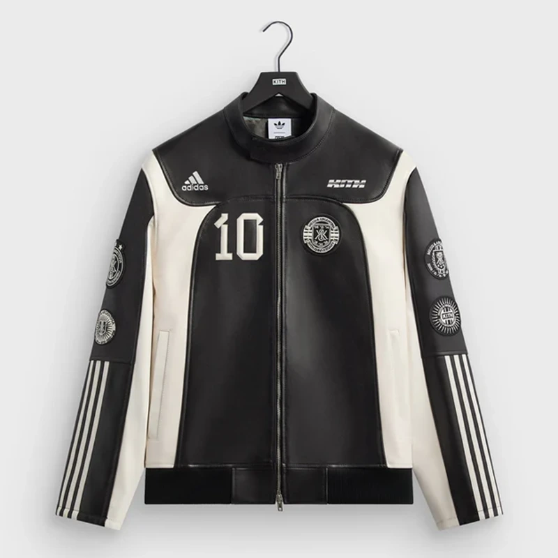 Adidas x Kith & Messi Football Leather Biker Jacket