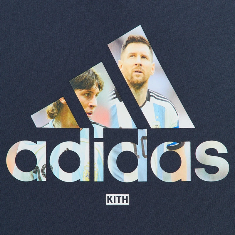Adidas x Kith & Messi Night Navy Football Graphic Tee - Image 3