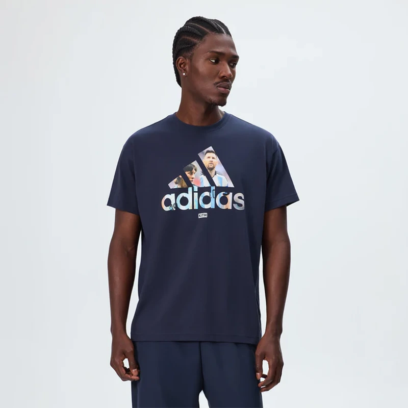Adidas x Kith & Messi Night Navy Football Graphic Tee - Image 5