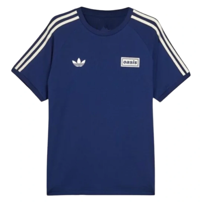 Adidas x Oasis Tour 3-Stripes Navy Blue T-Shirt