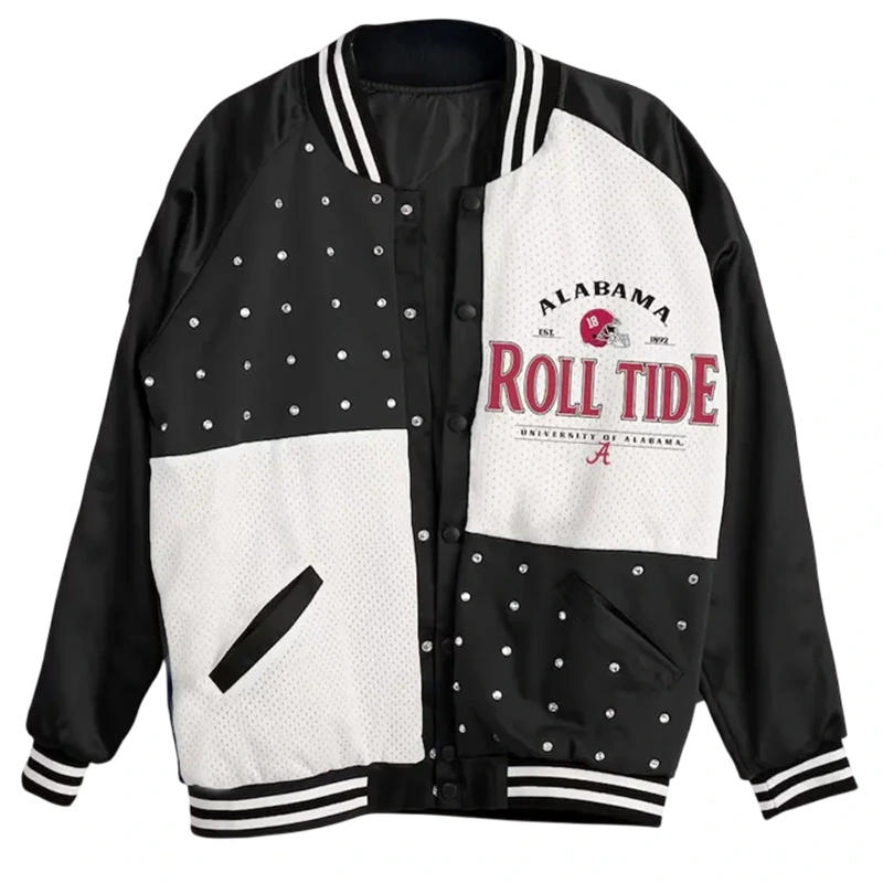 Alabama Crimson Tide Inner Drive Varsity Rhinestone Black Jacket