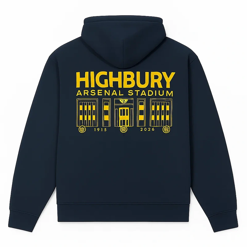 Arsenal Classics Navy East Stand Blue Hoodie - Image 2