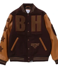 BAPE x Bounty Hunter Brown Varsity Jacket