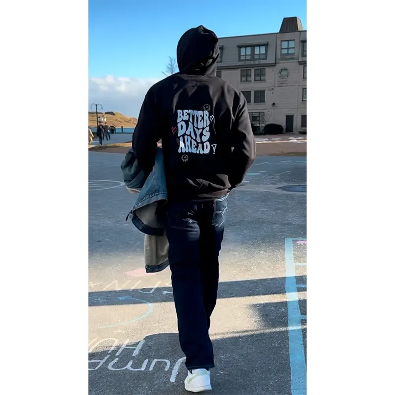 Better Days Ahead Black Hoodie - Image 3