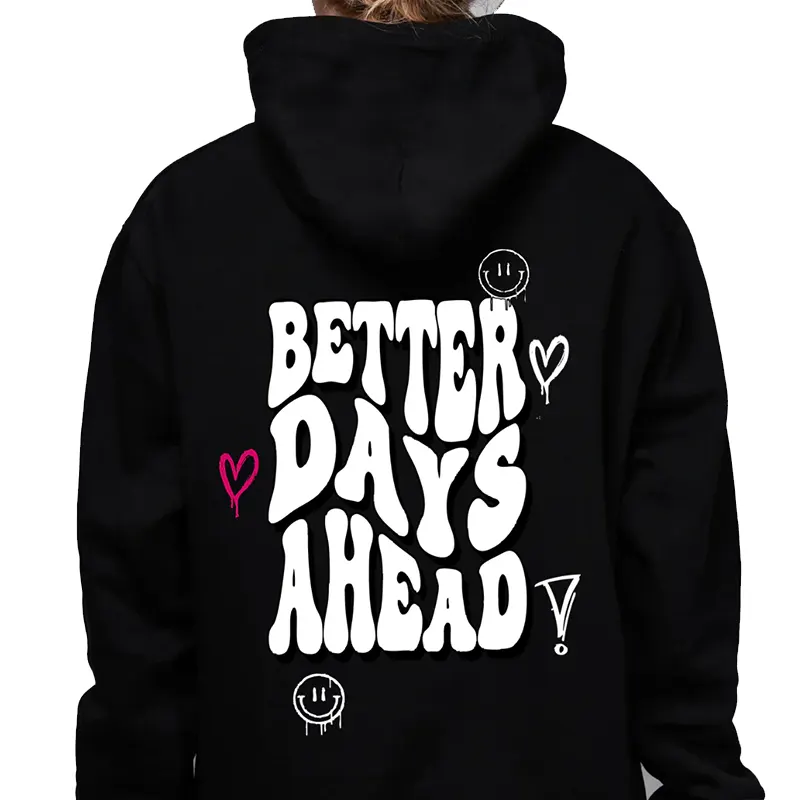 Better Days Ahead Black Hoodie - Image 2