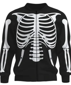 Black & White Skeleton Bomber Jacket