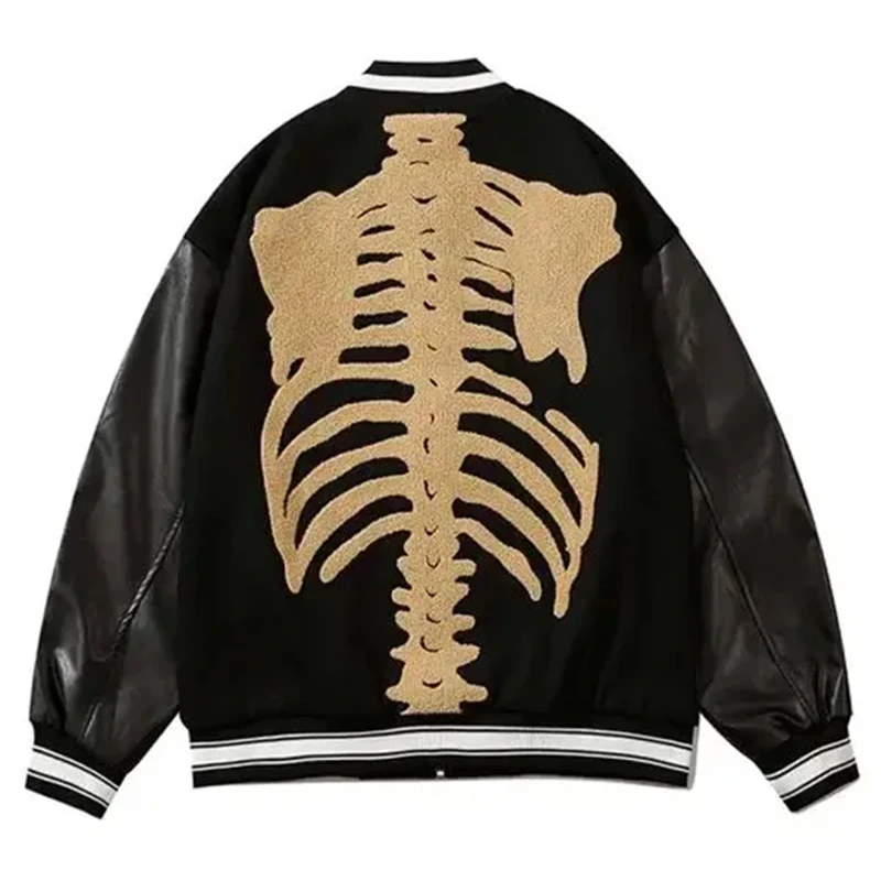 Bones Harajuku Skeleton Varsity Jacket - Image 2