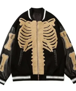Bones Harajuku Skeleton Varsity Jacket