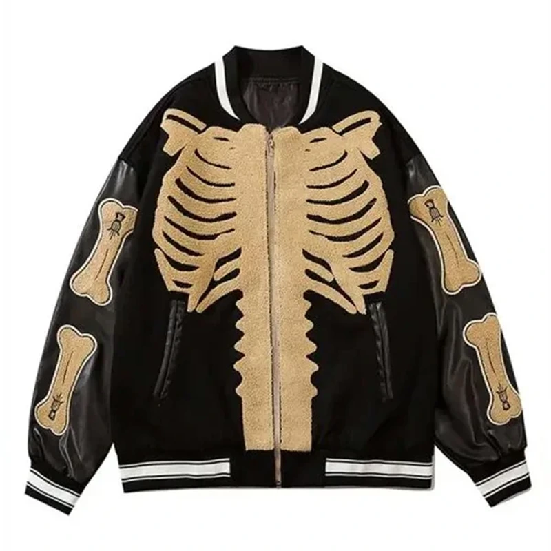 Bones Harajuku Skeleton Varsity Jacket