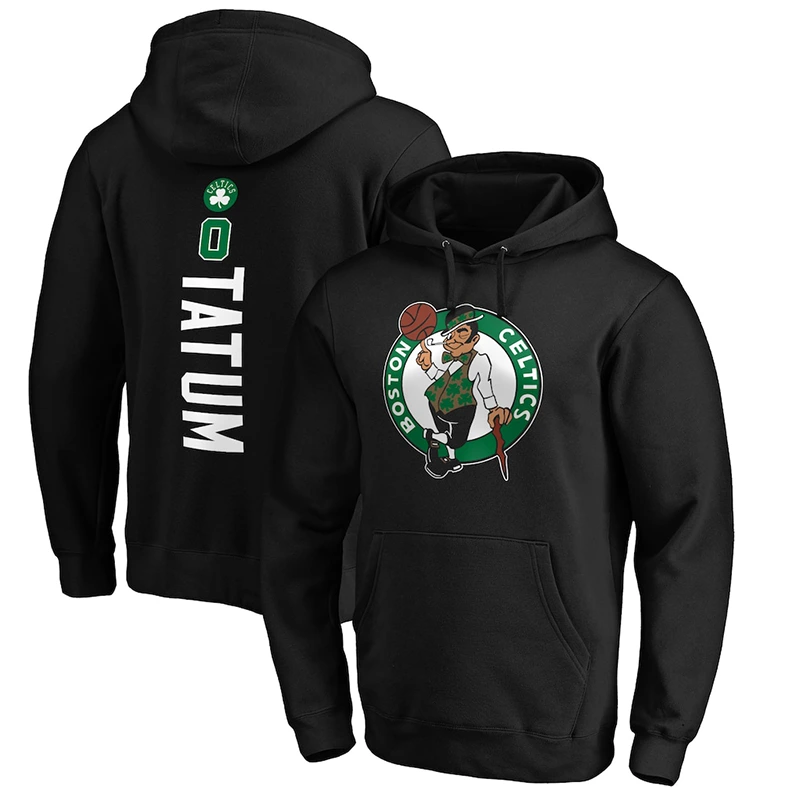 Boston Celtics Jayson Tatum Black Playmaker Name & Number Hoodie