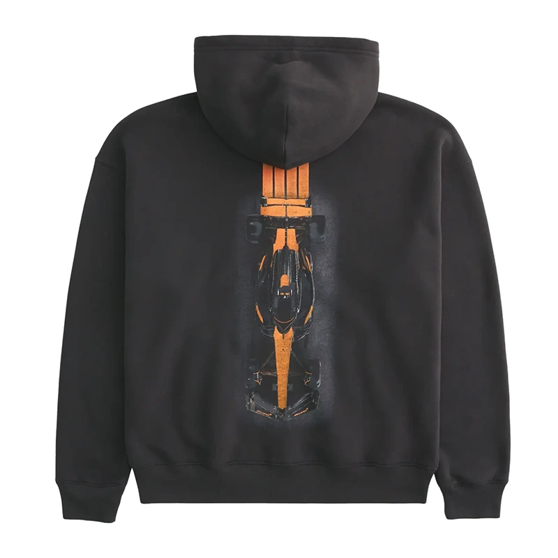 Boxy McLaren Graphic Zip-Up Black Hoodie - Image 2