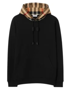 Check Hood Cotton Hoodie