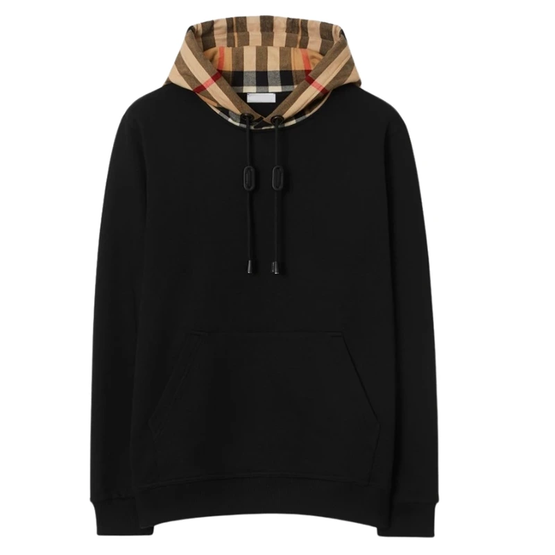 Check Hood Cotton Hoodie