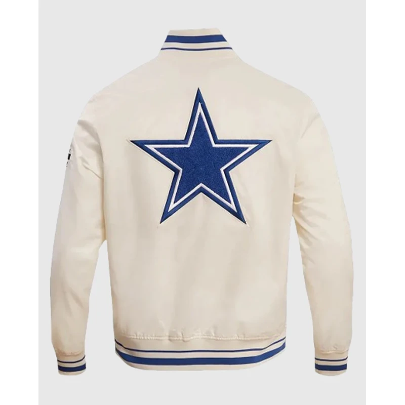 Dallas Cowboys Retro Classic Rib White Jacket - Image 2