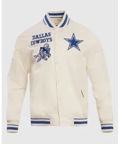 Dallas Cowboys Retro Classic Rib White Jacket