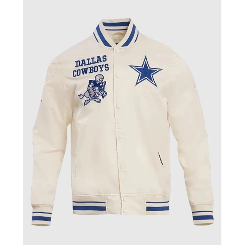 Dallas Cowboys Retro Classic Rib White Jacket