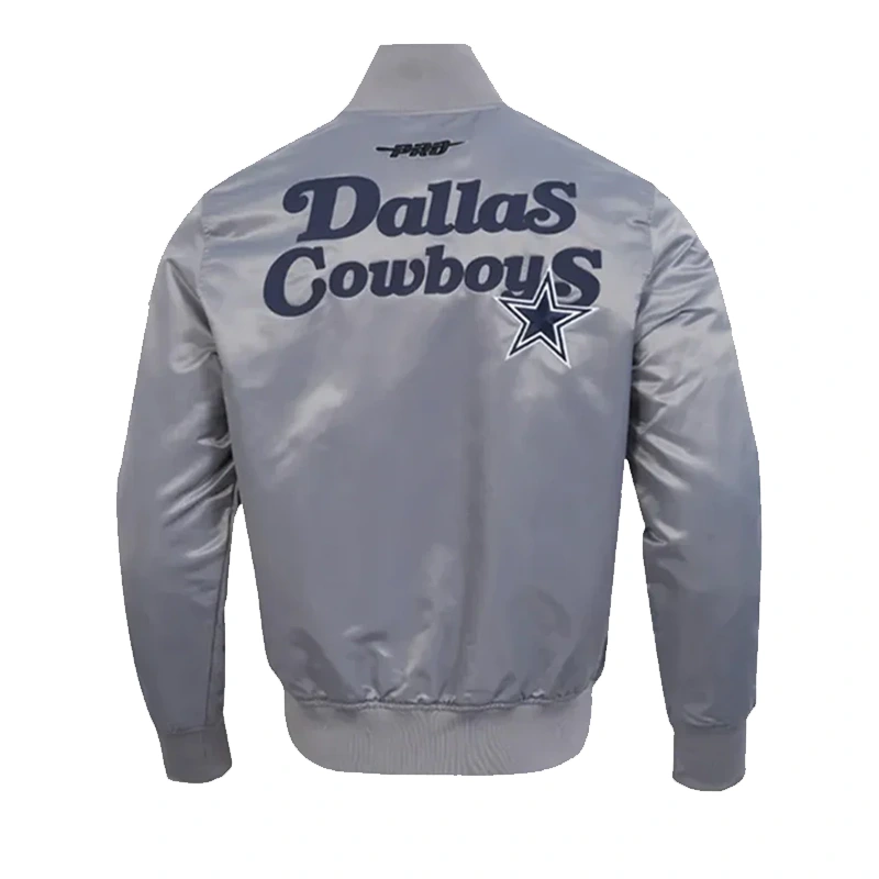 Dallas Cowboys Souvenir Satin Gray Jacket - Image 2